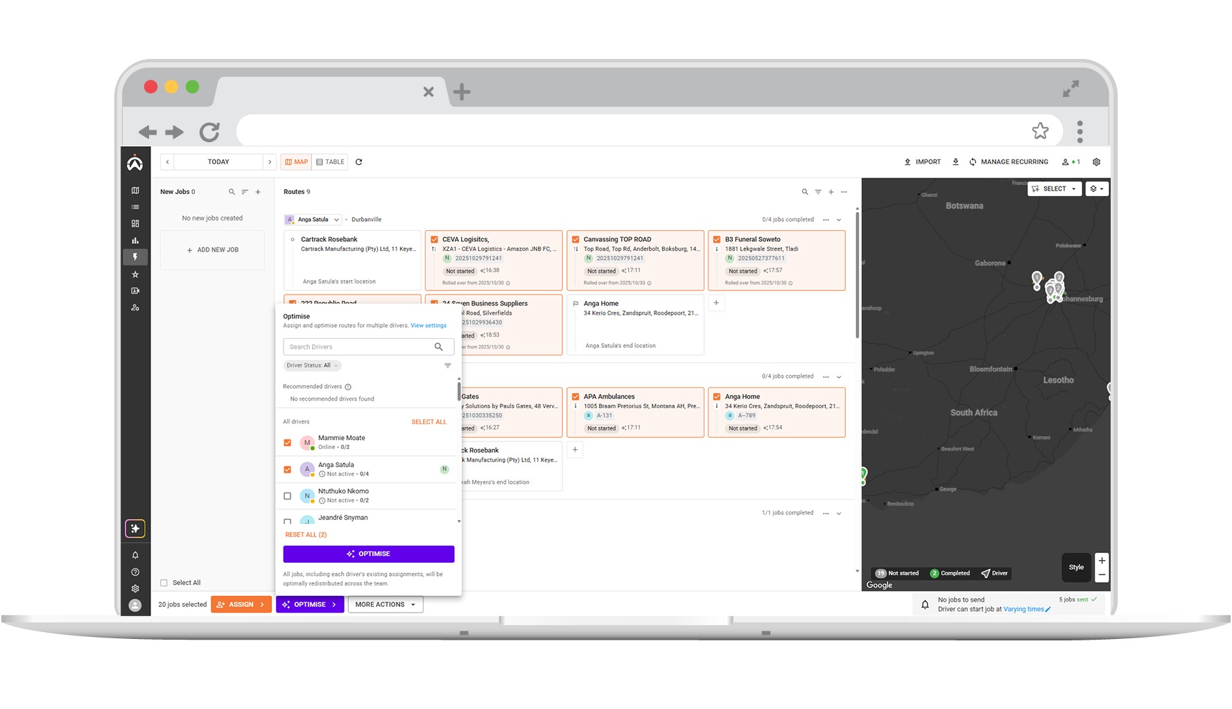Cartrack Delivery Dashboard